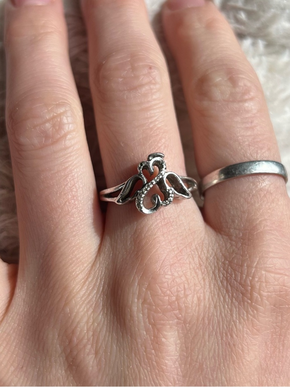 JWBR Sterling Silver Guardian Angel Ring